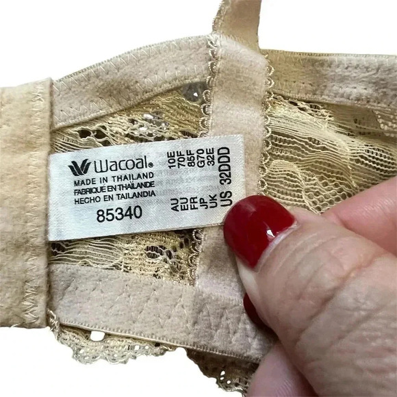Wacoal Women's Lace T-Shirt Bra Beige Size 32DDD Seamless Padded - Picture 6 of 7